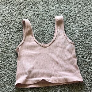 BKE Pink Ribbed Tank Top